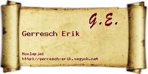 Gerresch Erik névjegykártya